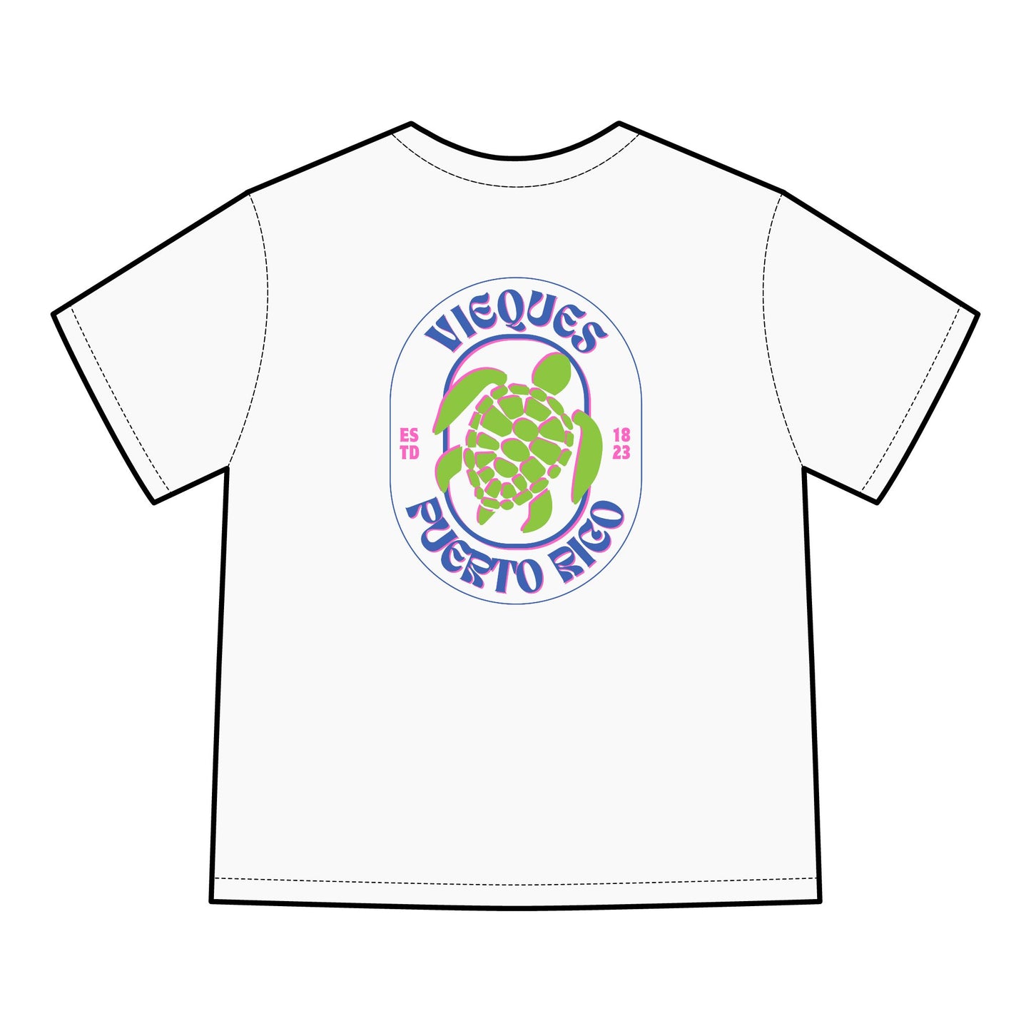 Vieques Puerto Rico Turtle Tee, Unisex ComfortWash T-Shirt, Beach Outfit, Gift for Travelers, Summer Style, Vacation Wear